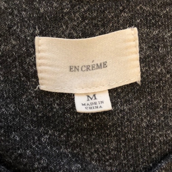 En Creme Cat Kitty Dress. Gray bib dress embroidered cats on pockets Size Medium - Picture 3 of 11